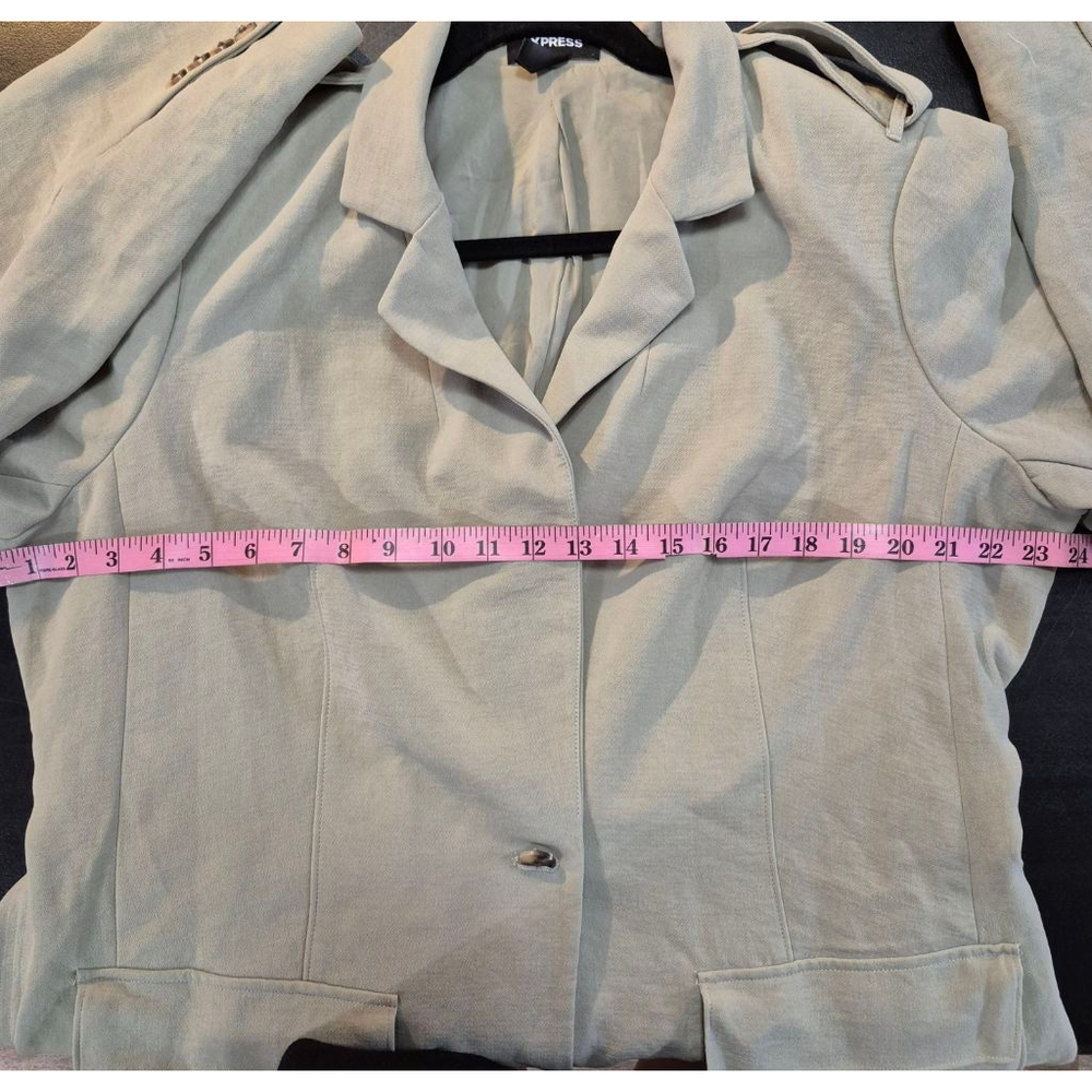 Women's Express Sage Green Utility Jacket‎ XL with Belt - Picture 9 of 11